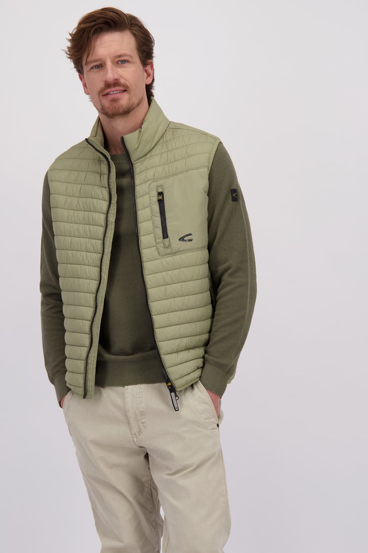 Le devant de Gilet sans manches kaki de Camel active pour Hommes