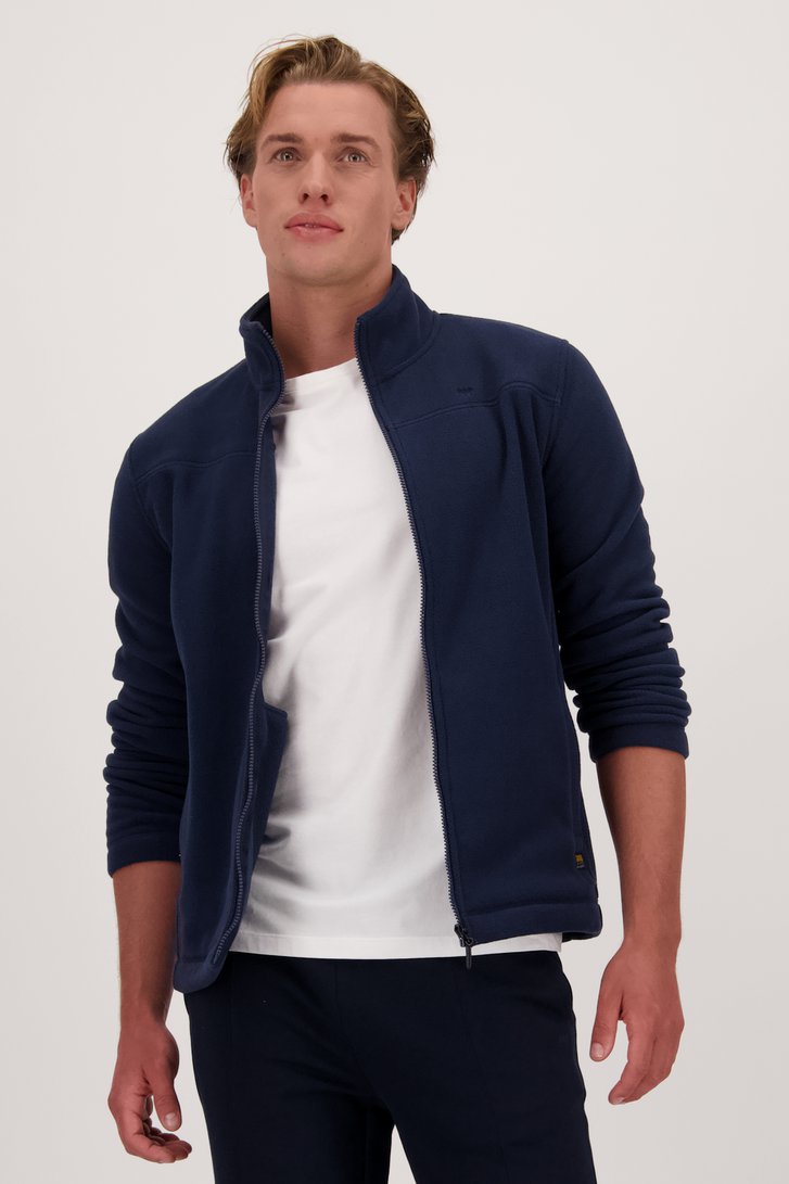 Gilet zippé en polaire bleu foncé de Ravøtt pour Hommes