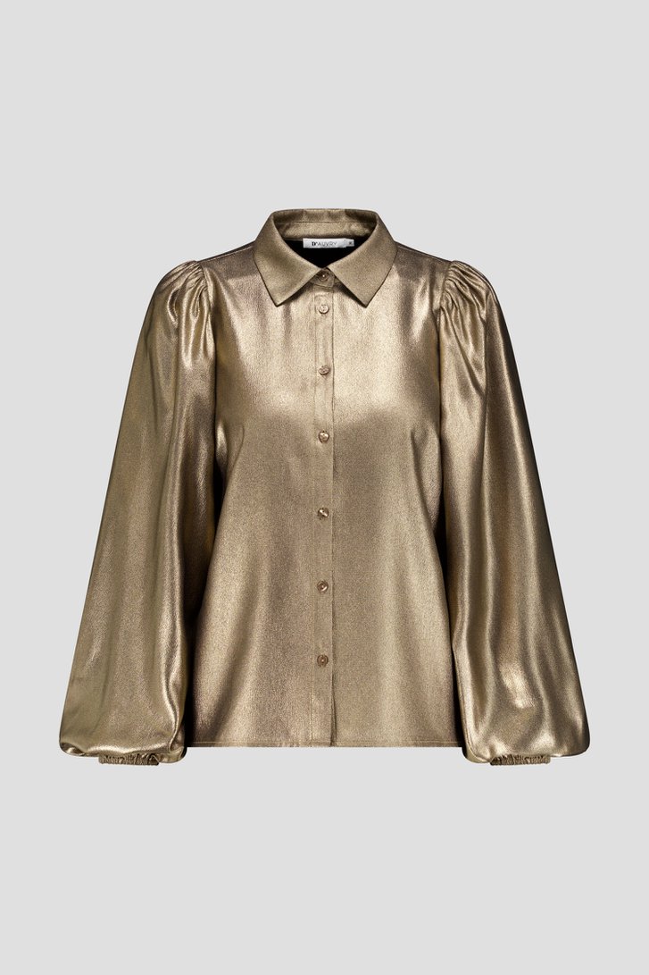 Productfoto 1 van Glanzende bronzen blouse met ballonmouwen door D'Auvry voor Dames