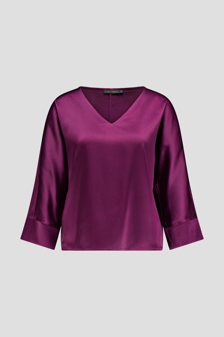 Productfoto 2 van Glanzende paarse blouse  door Claude Arielle voor Dames