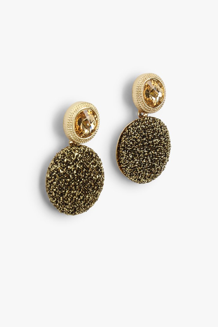 Gouden, glitterende oorbellen van Liberty Island voor Dames
