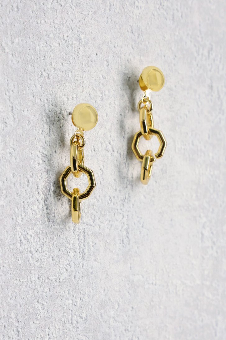 Gouden oorbellen met ronde schakels van Liberty Island voor Dames