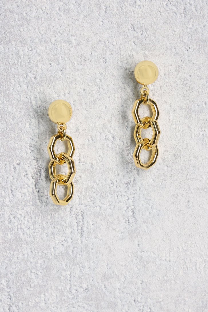Gouden oorbellen met ronde schakels van Liberty Island voor Dames