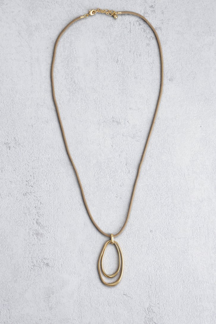 Voorkant van Goudkleurige ketting met organische hangers door Liberty Island voor Dames