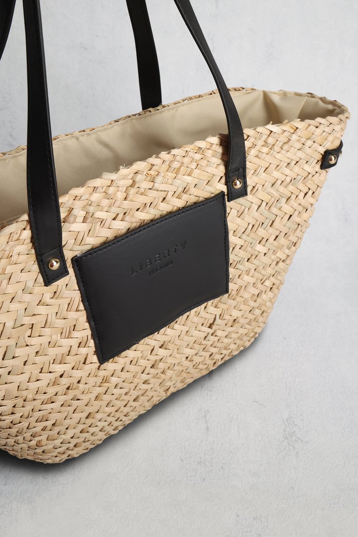 Grand sac tissé beige de Liberty Island pour Femmes