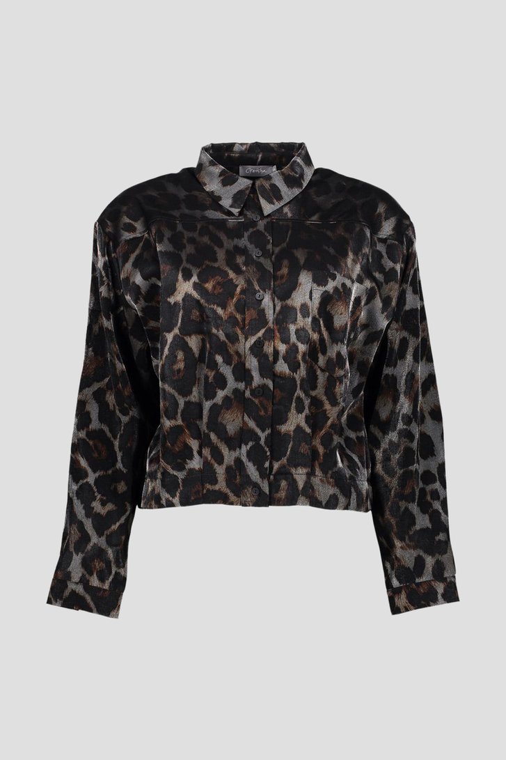 Productfoto 1 van Grijs metallic jasje met print door Geisha voor Dames