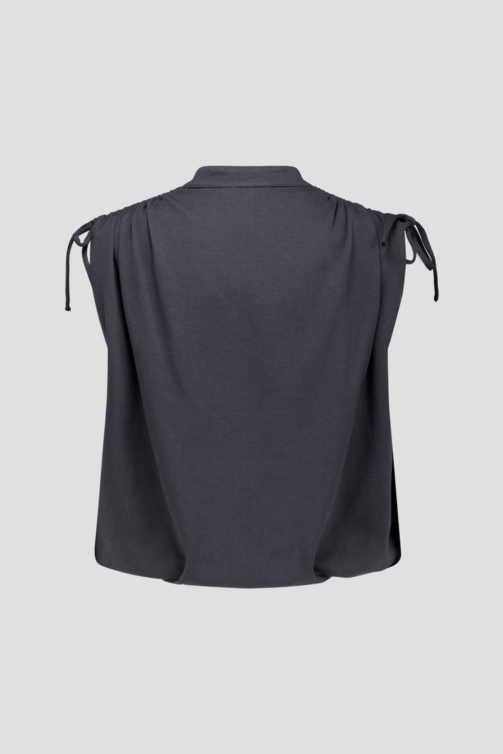 Productfoto 2 van Grijs mouwloos vestje met ballonzoom  door Louise voor Dames