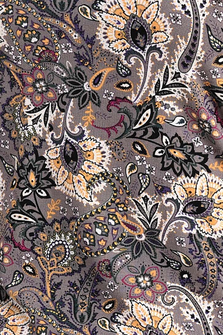 Grijs-paars T-shirt met fijne paisley print van Bicalla voor Dames