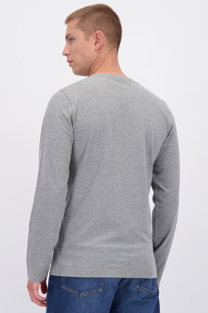 Achterkant van Grijs T-shirt met lange mouwen door Liberty Island voor Heren