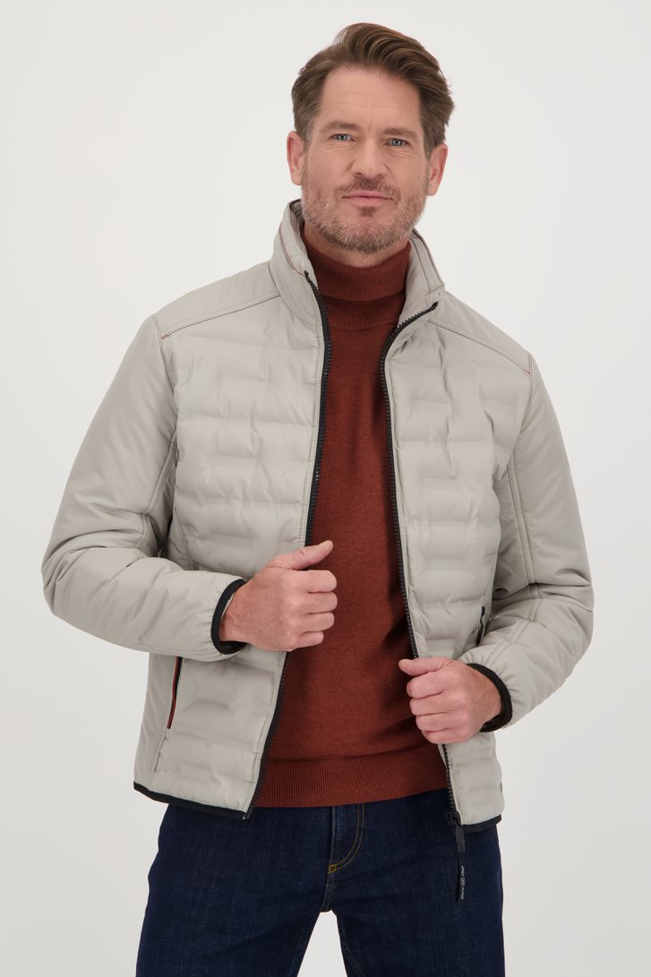 Voorkant van Grijsbeige jas door Gate One voor Heren