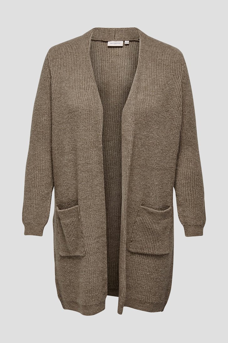 Grijsbruine lange cardigan van Only Carmakoma voor Dames