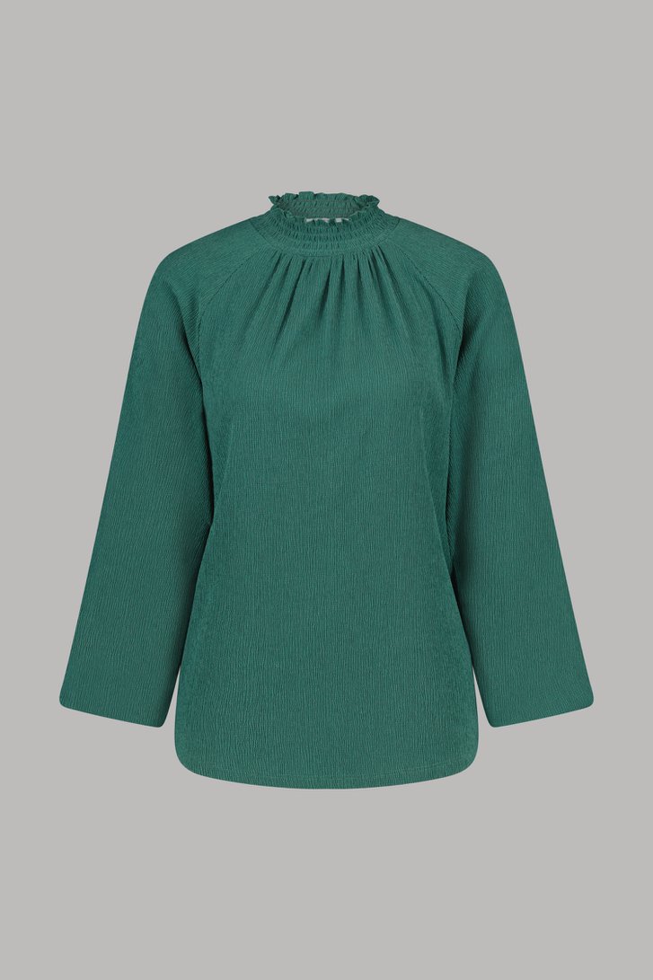 Grijsgroene blouse met fijne textuur van Liberty Island voor Dames