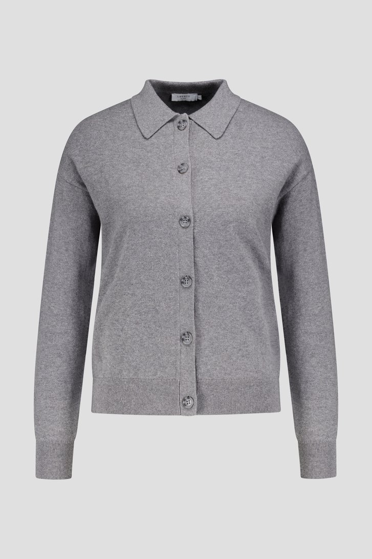 Productfoto 1 van Grijze cardigan met polokraag door Liberty Island voor Dames