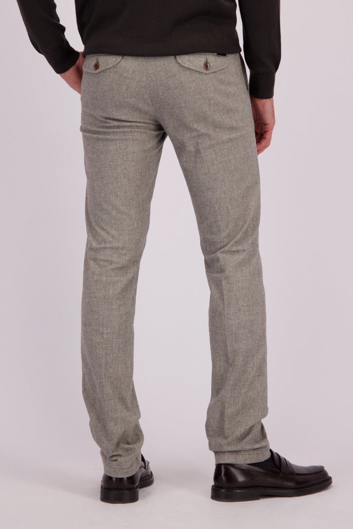 Achterkant van Grijze gemêleerde chino - New York -  Regular fit  door Brassville voor Heren