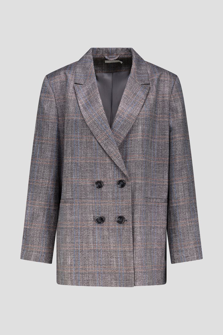 Productfoto 1 van Grijze geruite blazer met glans - One size  door Liberty Island voor Dames