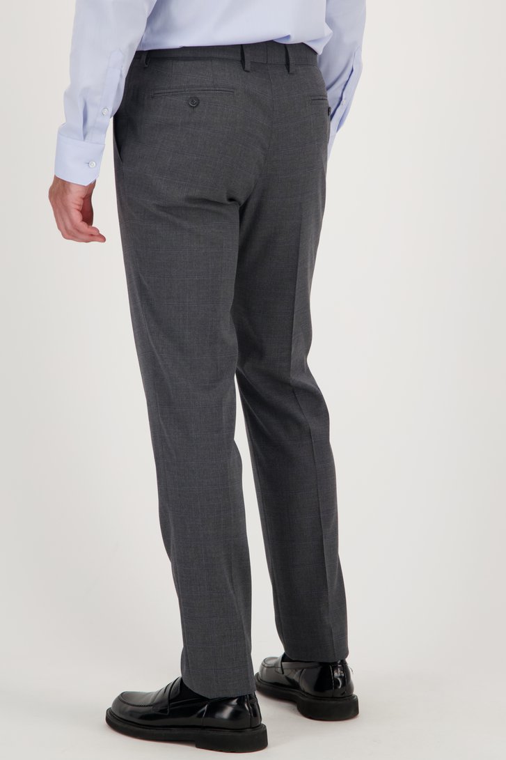 Grijze geruite kostuumbroek - Serge - Slim fit van Dansaert Black voor Heren