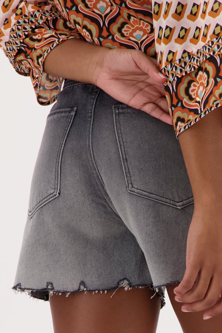 Grijze jeansshort met ombré effect van Louise voor Dames