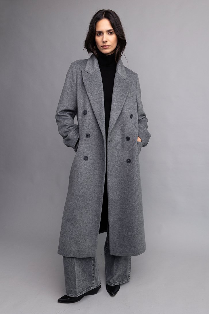Extra foto 4 van Grijze lange mantel door Louise voor Dames