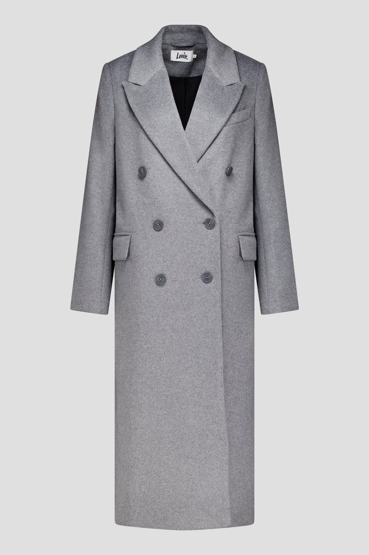Productfoto 1 van Grijze lange mantel door Louise voor Dames