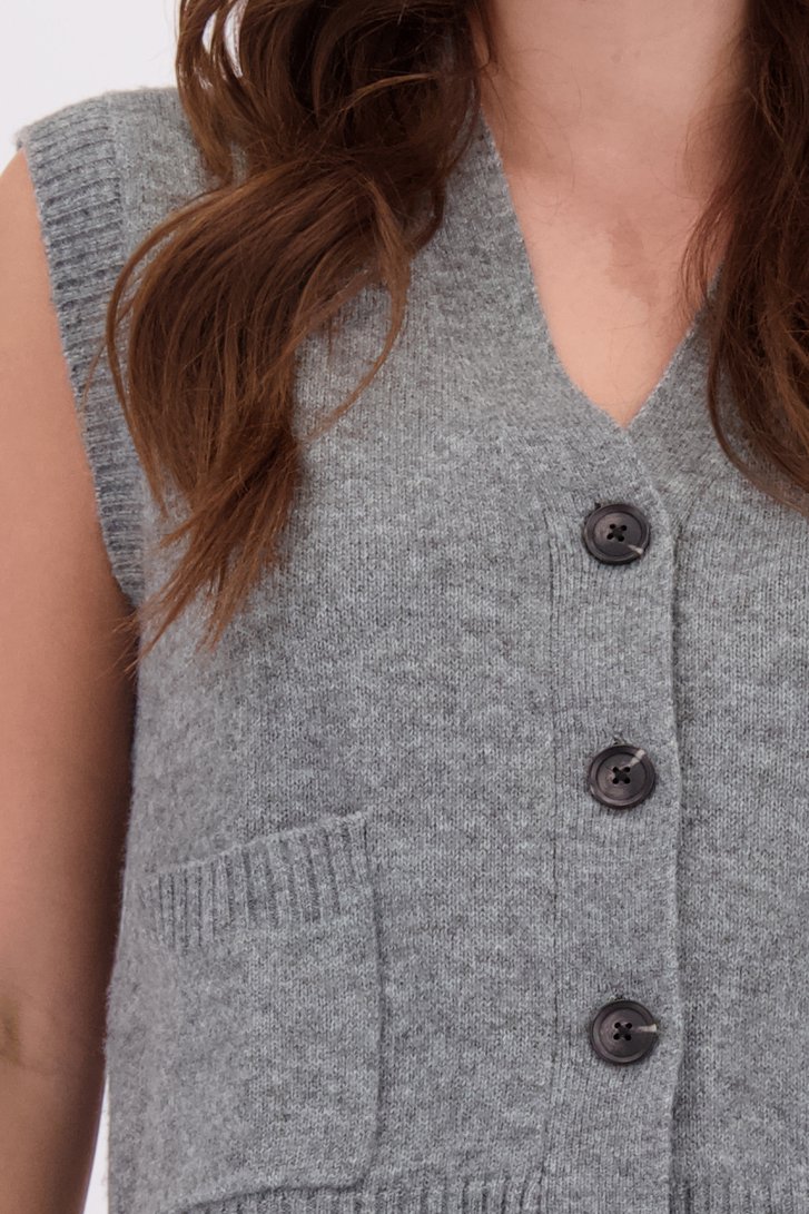 Detail van Grijze mouwloze cardigan door JDY voor Dames