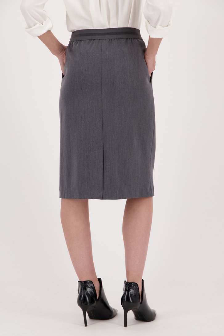 Grijze rok met elastische tailleband van Claude Arielle voor Dames