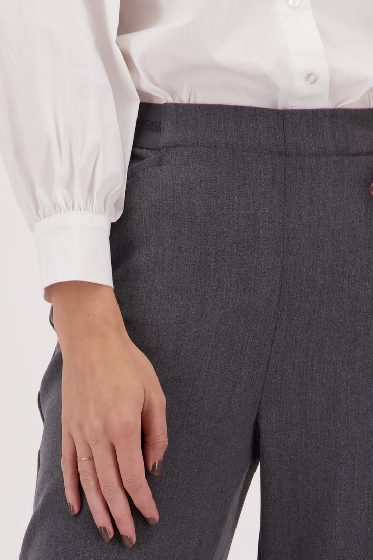 Grijze wijde broek met elastische tailleband van Claude Arielle voor Dames