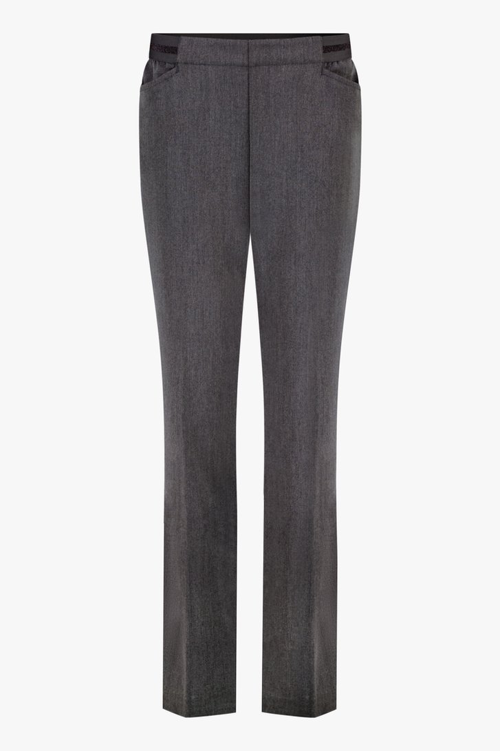Grijze wijde broek met elastische tailleband van Claude Arielle voor Dames