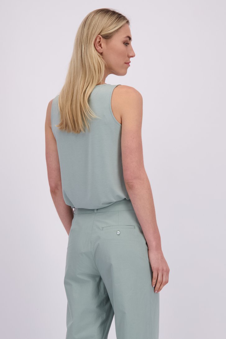 Achterkant van Groen basic topje door Liberty Island voor Dames