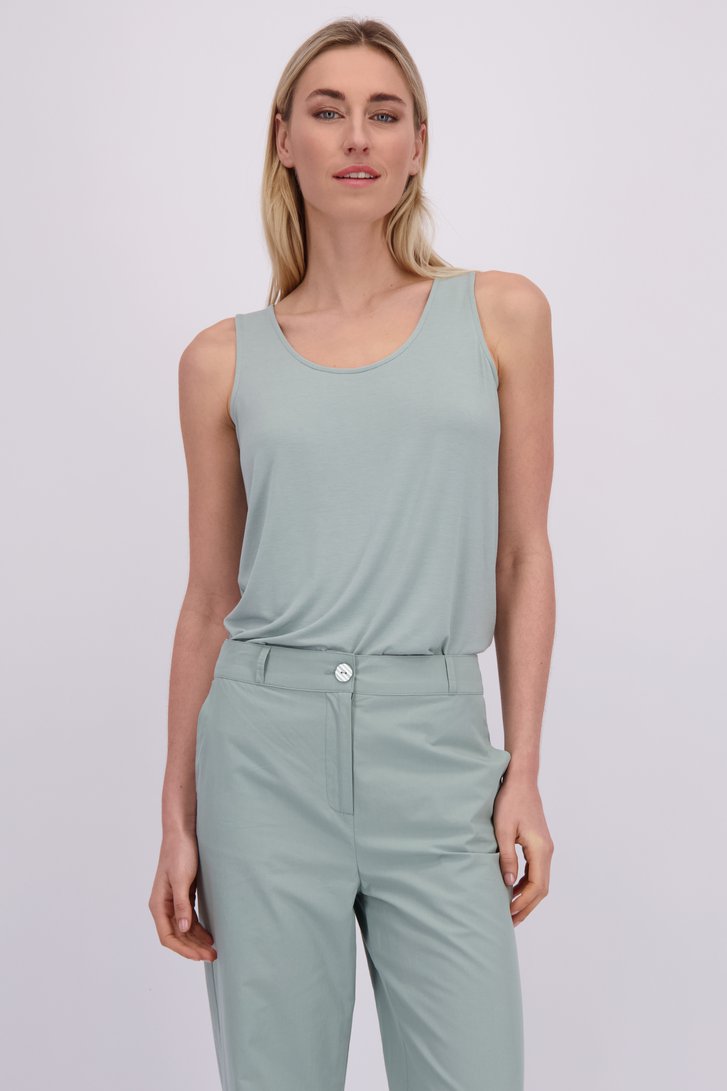 Voorkant van Groen basic topje door Liberty Island voor Dames