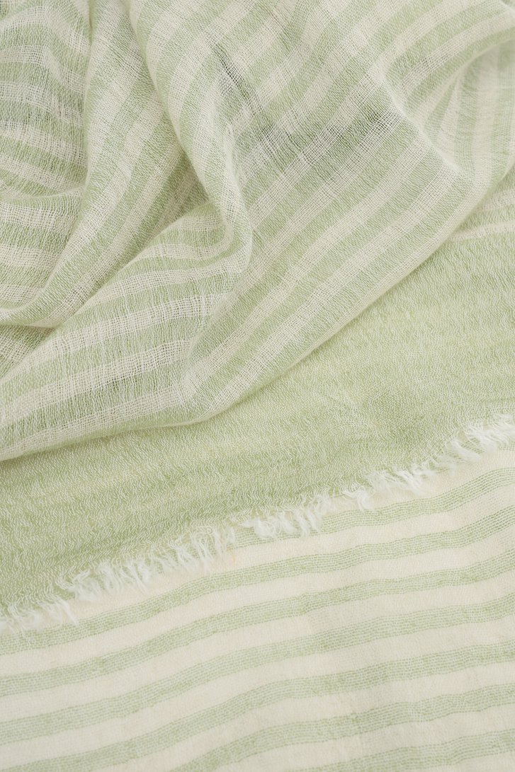 Groen - beige gestreepte sjaal van Liberty Island voor Dames