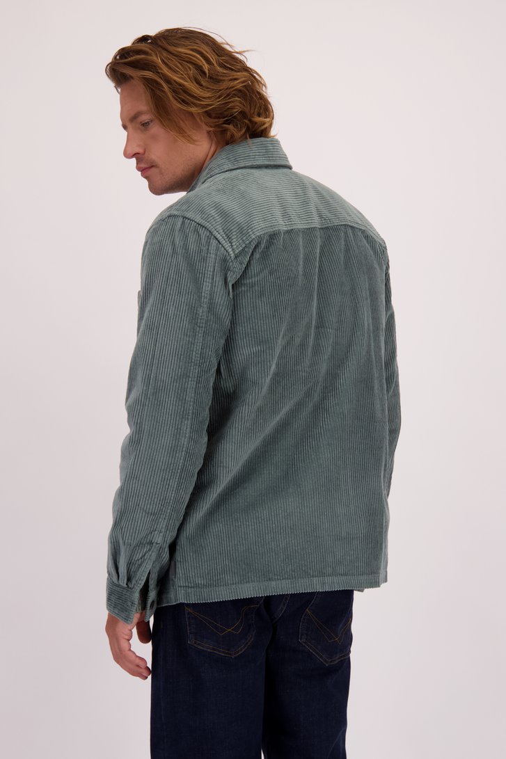 Achterkant van Groen corduroy hemd - Regular fit  door Bluefields voor Heren