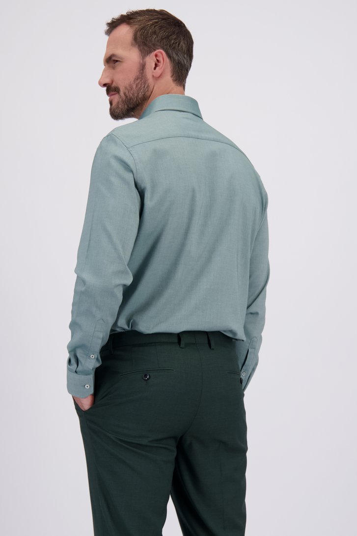 Achterkant van Groen hemd met diagonaal motief - Regular fit  door Dansaert Black voor Heren