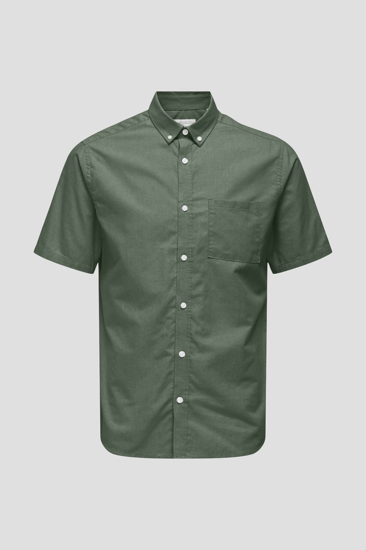 Groen hemd met korte mouwen - Slim fit van ONLY & SONS voor Heren