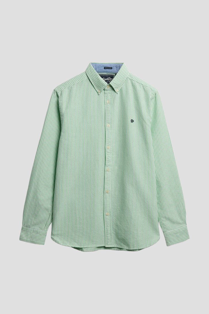 Productfoto 1 van Groen katoenen hemd - Regular fit  door Superdry voor Heren