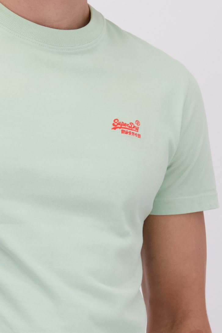 Detail van Groen katoenen T-shirt door Superdry voor Heren