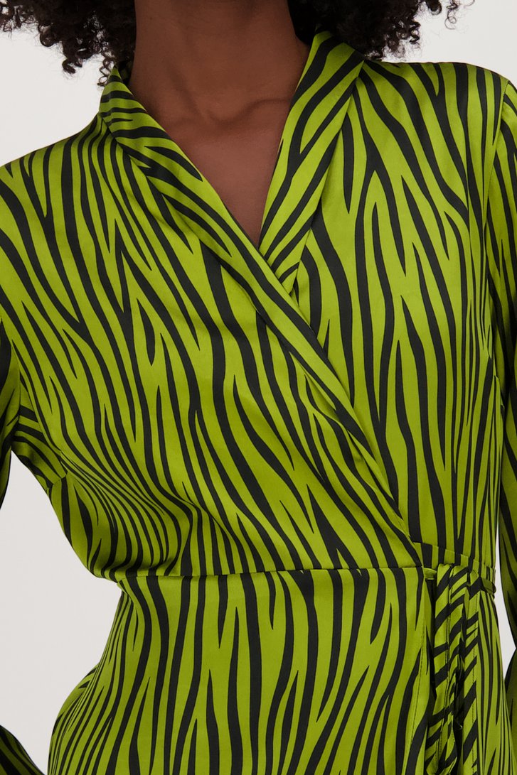 Groen kleedje met animal print - zijdelook van JDY voor Dames