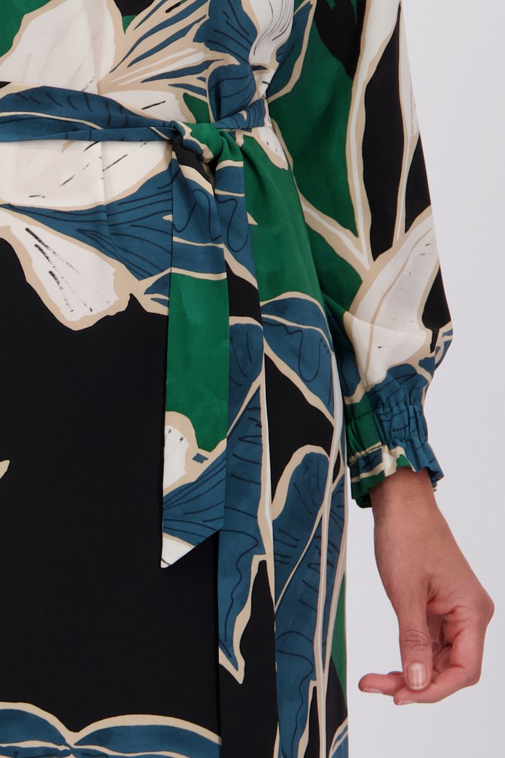 Detail van Groen kleedje met bladerprint door Claude Arielle voor Dames