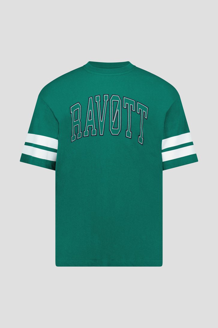 Groen oversized T-shirt met opschrift van Ravøtt voor Heren