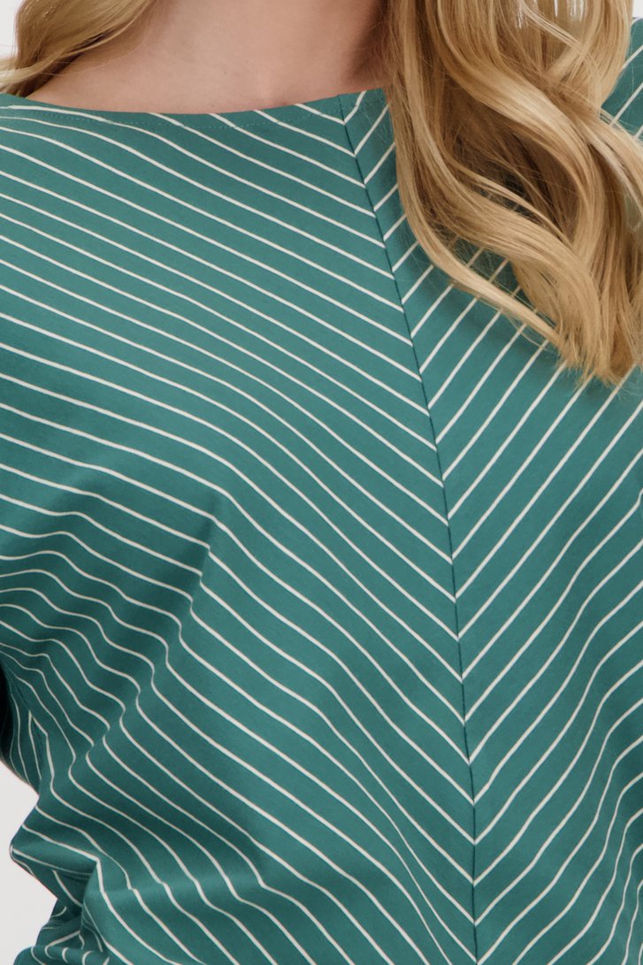 Groen T-shirt met ecru patroon  van Libelle voor Dames