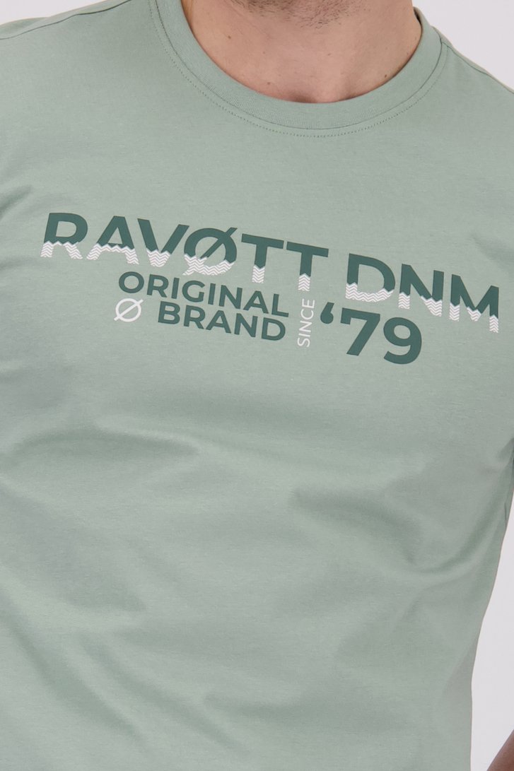 Groen T-shirt met opdruk van Ravøtt voor Heren