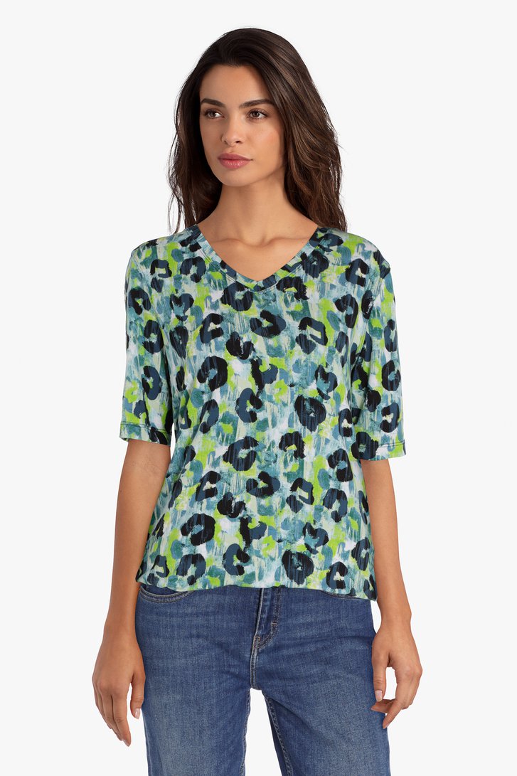 Groen T-shirt met print en elastische taille van Bicalla voor Dames