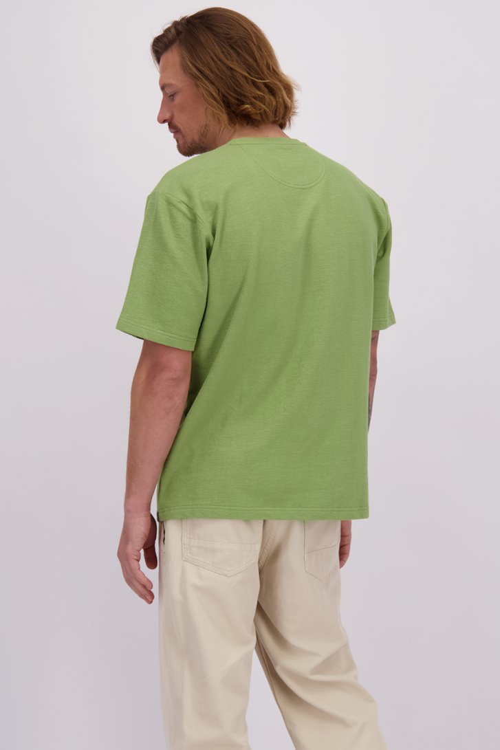 Achterkant van Groen T-shirt met ronde hals door Ravøtt voor Heren