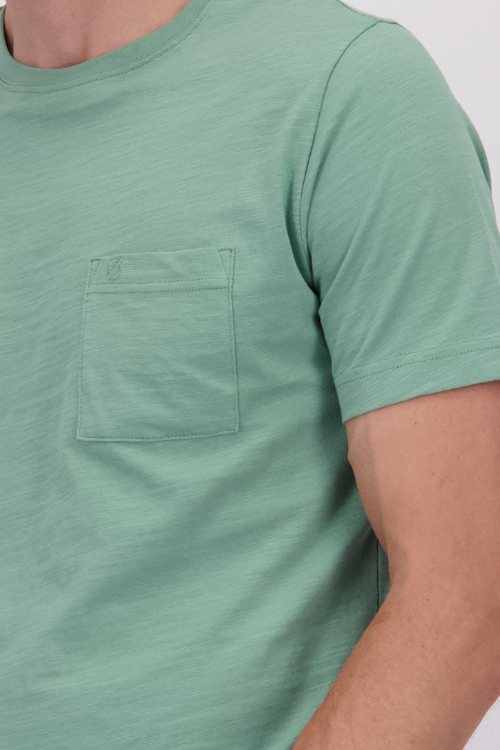 Detail van Groen T-shirt met ronde hals door Ravøtt voor Heren