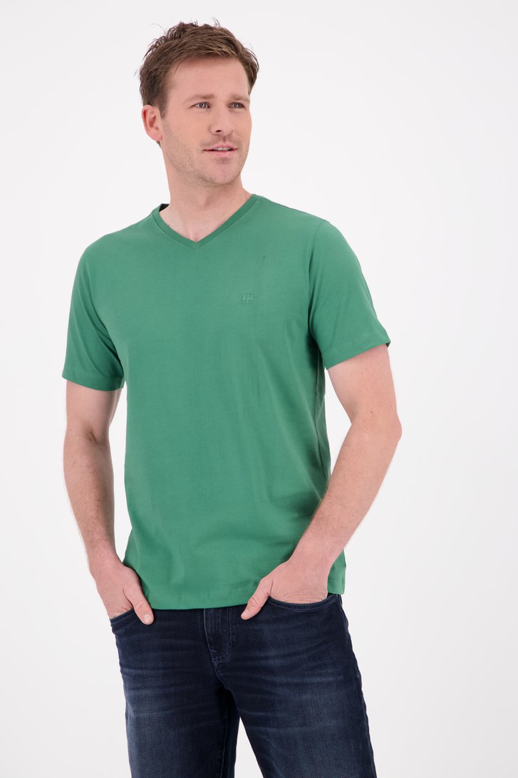 Groen T-shirt met V-hals