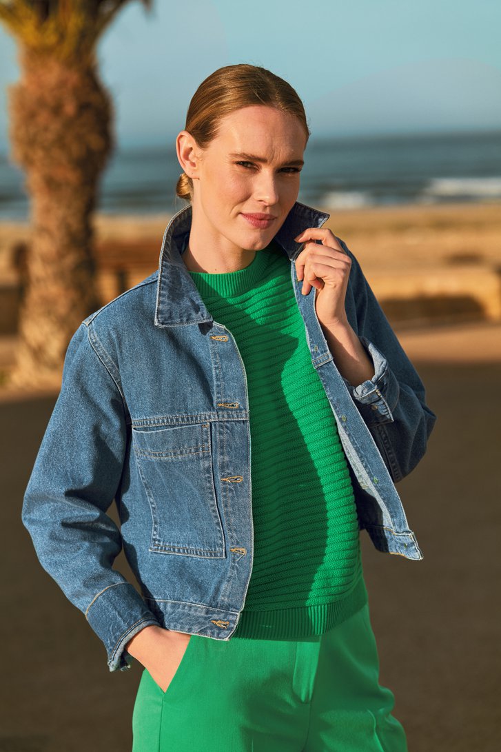 Groen tricot truitje zonder mouwen van Liberty Island voor Dames