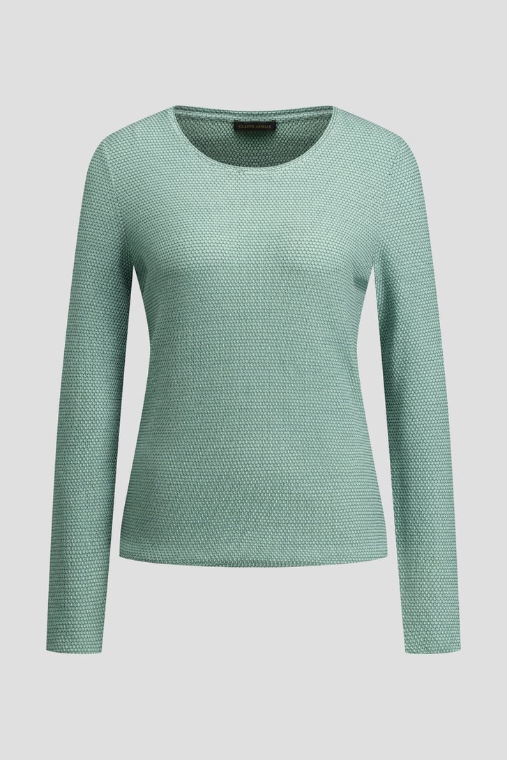 Productfoto 1 van Groen truitje met all-over cirkelmotief door Claude Arielle voor Dames