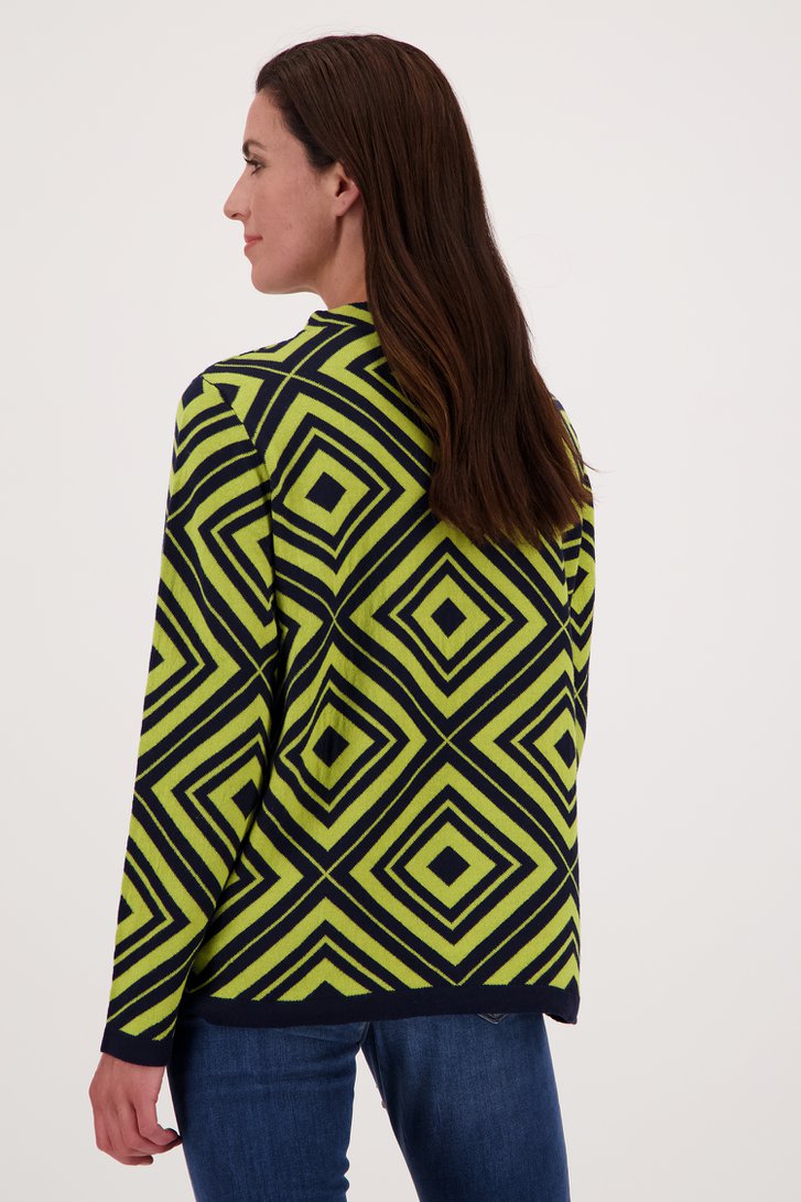 Groen truitje met navy grafische print van Signature voor Dames
