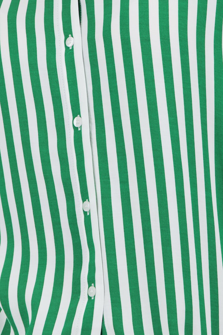 Groen-wit gestreepte blouse met knopenlijst van Opus voor Dames
