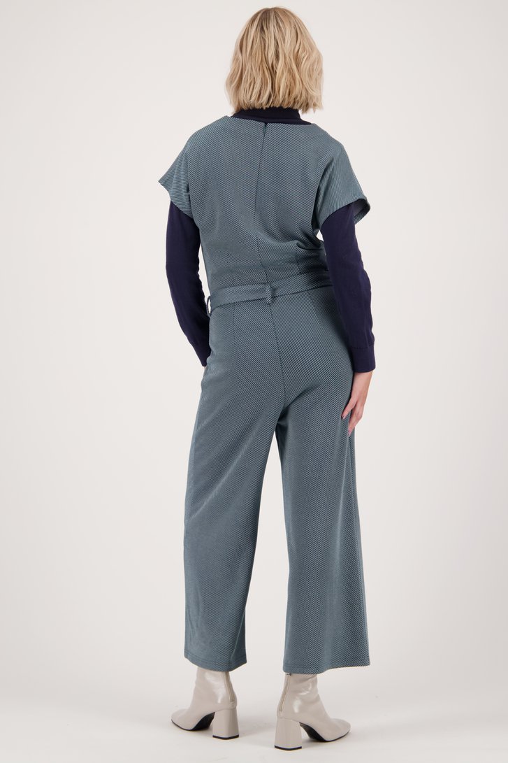 Achterkant van Groen-wit gestreepte jumpsuit  door Libelle voor Dames