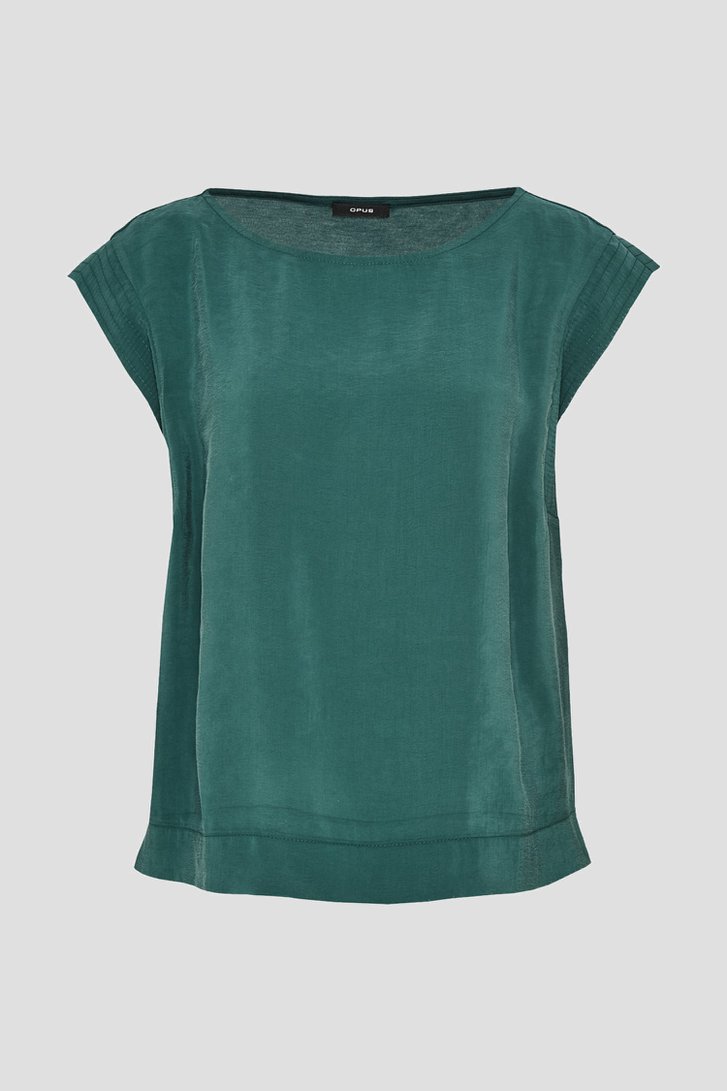 Groenblauw T-shirt zonder mouwen van Opus voor Dames
